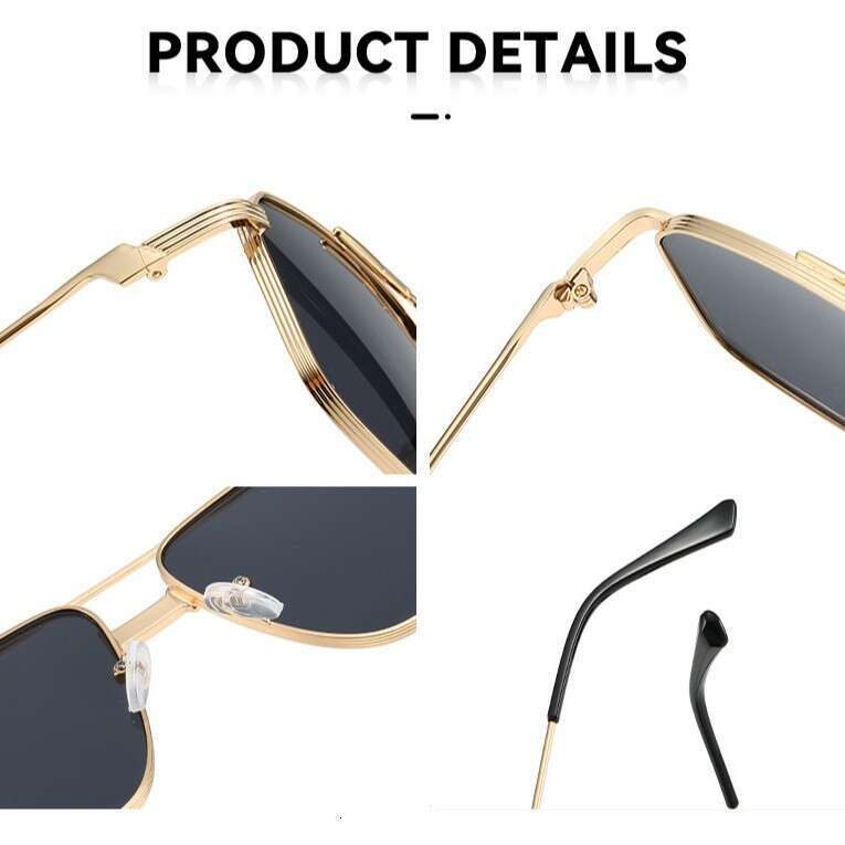 New Metal Men's UV Protection Fashion Street High-end Women's Sunglasses Internet Celebrity Same Style Glasses