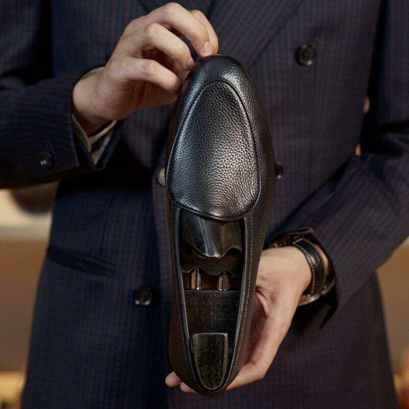 New British Business Dress Leather Shoes With Breathable Cowhide Toe Layer, Handmade Men's Shoe Covers, Pure Pigment