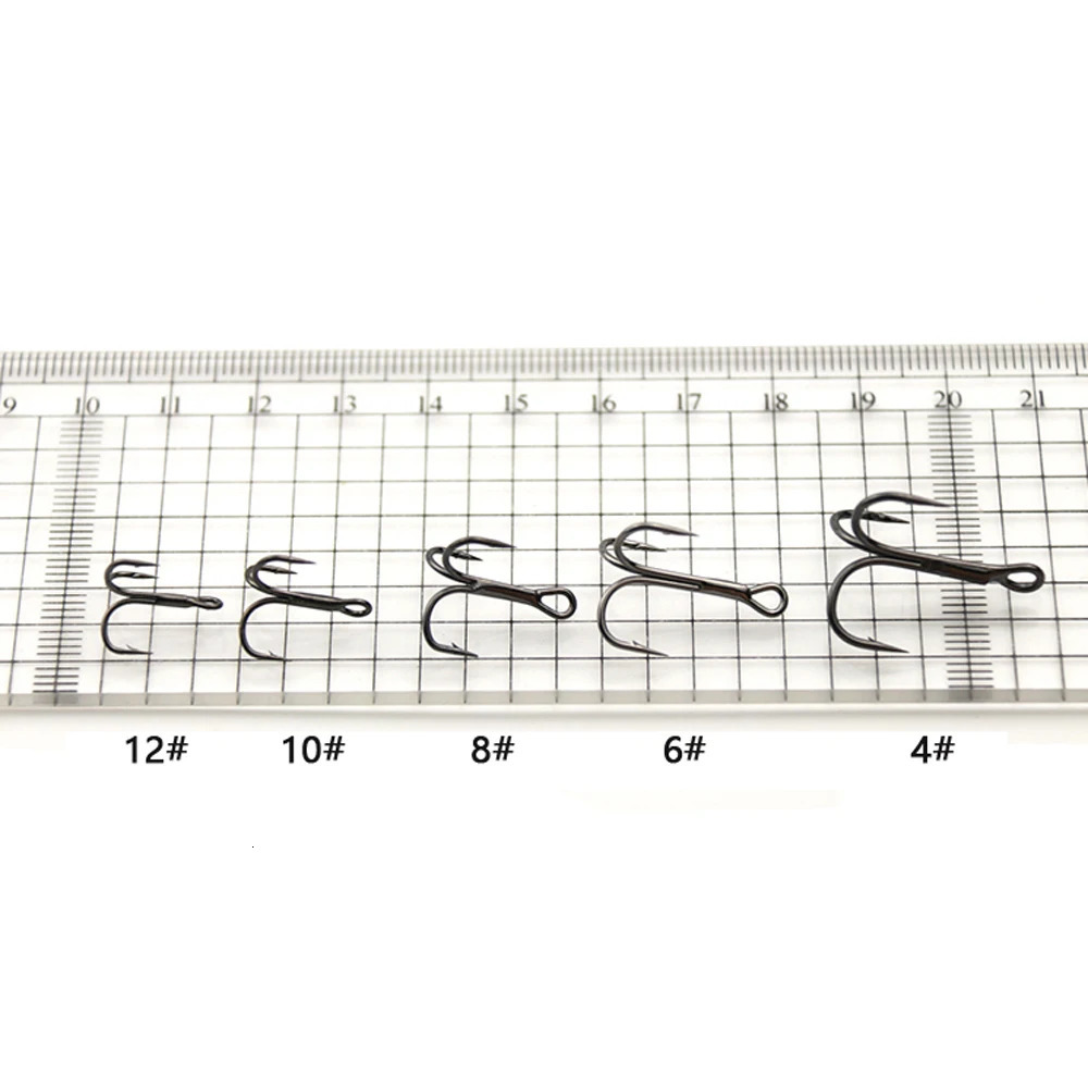 50pcsbox Mix Treble Fishing Hooks Kit Fishhook for Artificial Hard Bait Bass Trout Saltwater Triple 250807