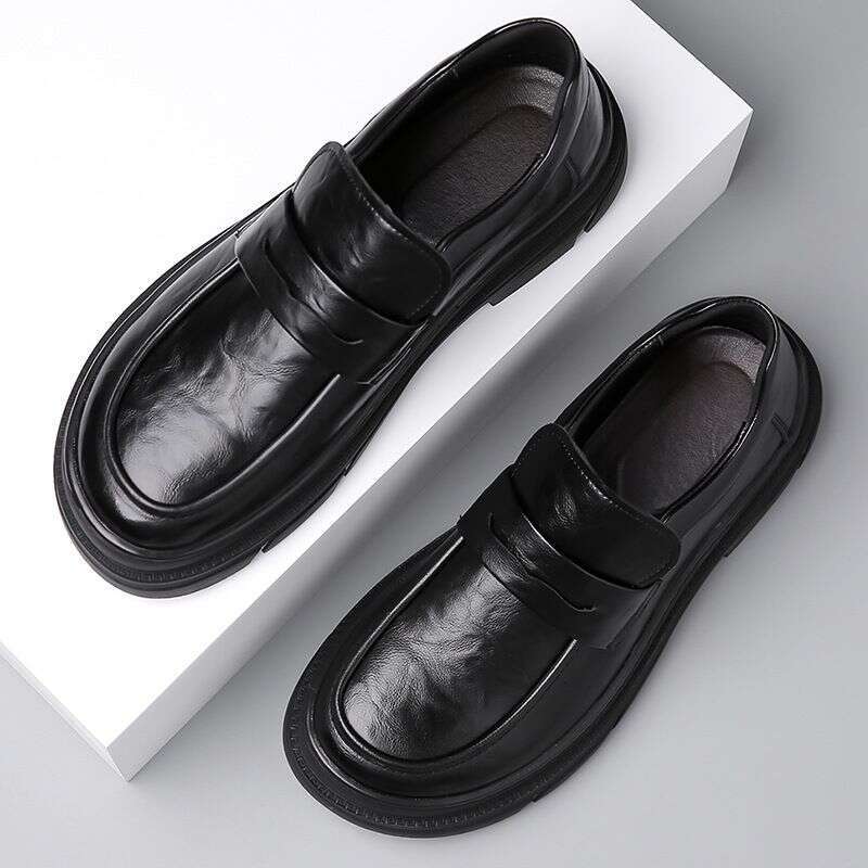 2025 New Casual Leather For Breathable, Formal, Business, Men, One Step Le Fu Shoes, Trendy Bean Shoes