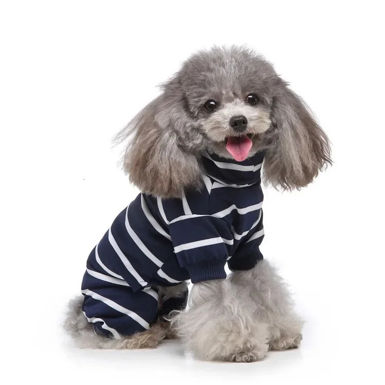 selling pet clothes home striped dog clothing pajamas highnecked fourlegged 250814