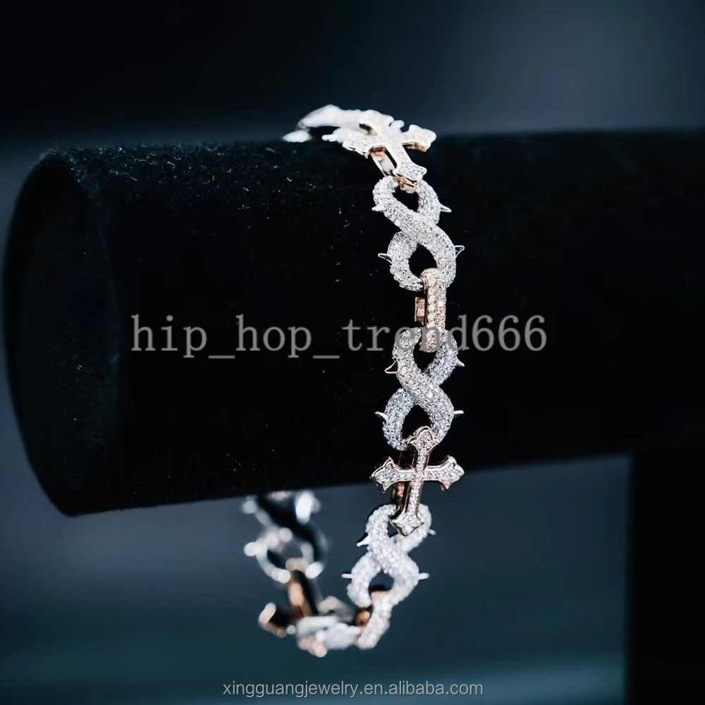Custom 15mm Infinite Chain Passed Diamond Tester Cuban Link Chain S925 Silver VVS Moissanite Hip Hop Necklace Link