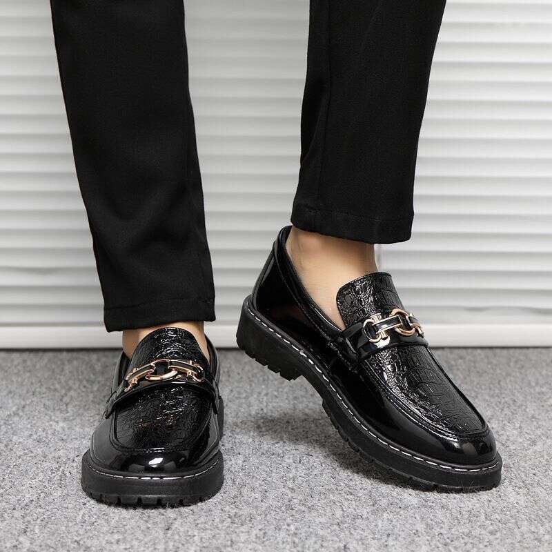 Spring And Summer Bright Face Casual Leather Sh, Lazy Men Kick On Youth Korean Style Trendy British Footwear, Lefu