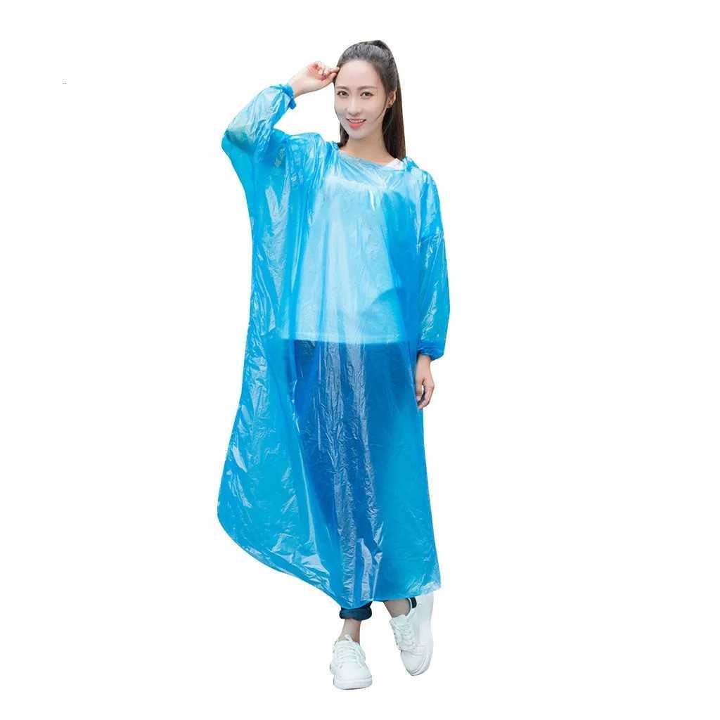 1pc Disposable Rain Ponchos Emergency Raincoat with Hood Clear Raincoat for Men Women Traveling Outdoor Camping Hiking Walking Y250814