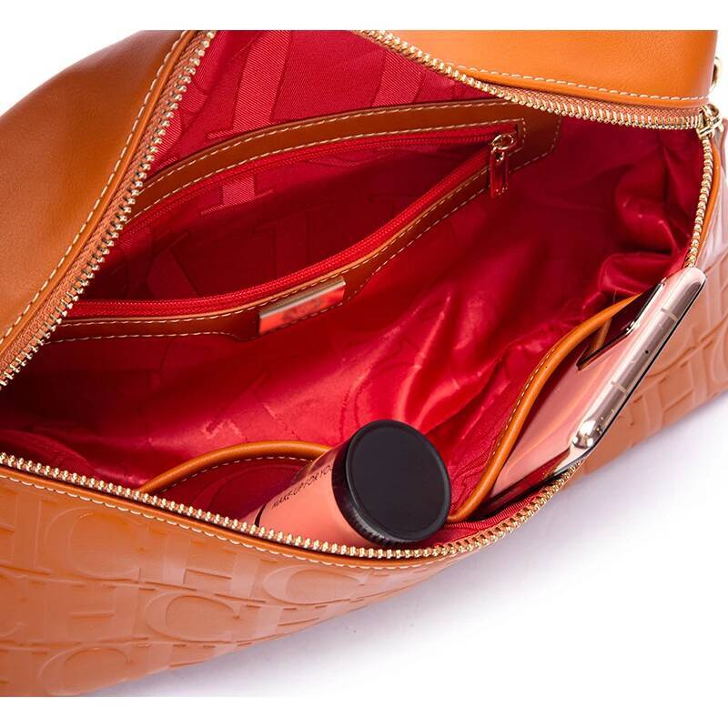 CH Women's Crossbody Pure Colour Letter Print Design High Fashion Ladies Shoulder Bag Daily Commuter Versatile Small Square