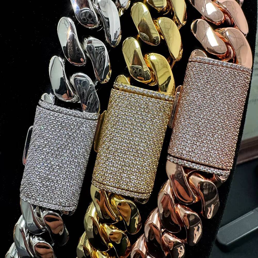 Factory 18k Gold Rhodium Plated Cuban Chain 20mm Big Guy Chunky Fashion Jewelry Plain Cuban Link Chain-for Gifts