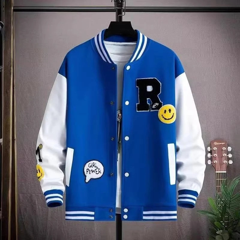 Letter y Mens Windbreaker Baseball Jacket Spring Korean Style Harajuku HipHop Streetwear Button College 250814
