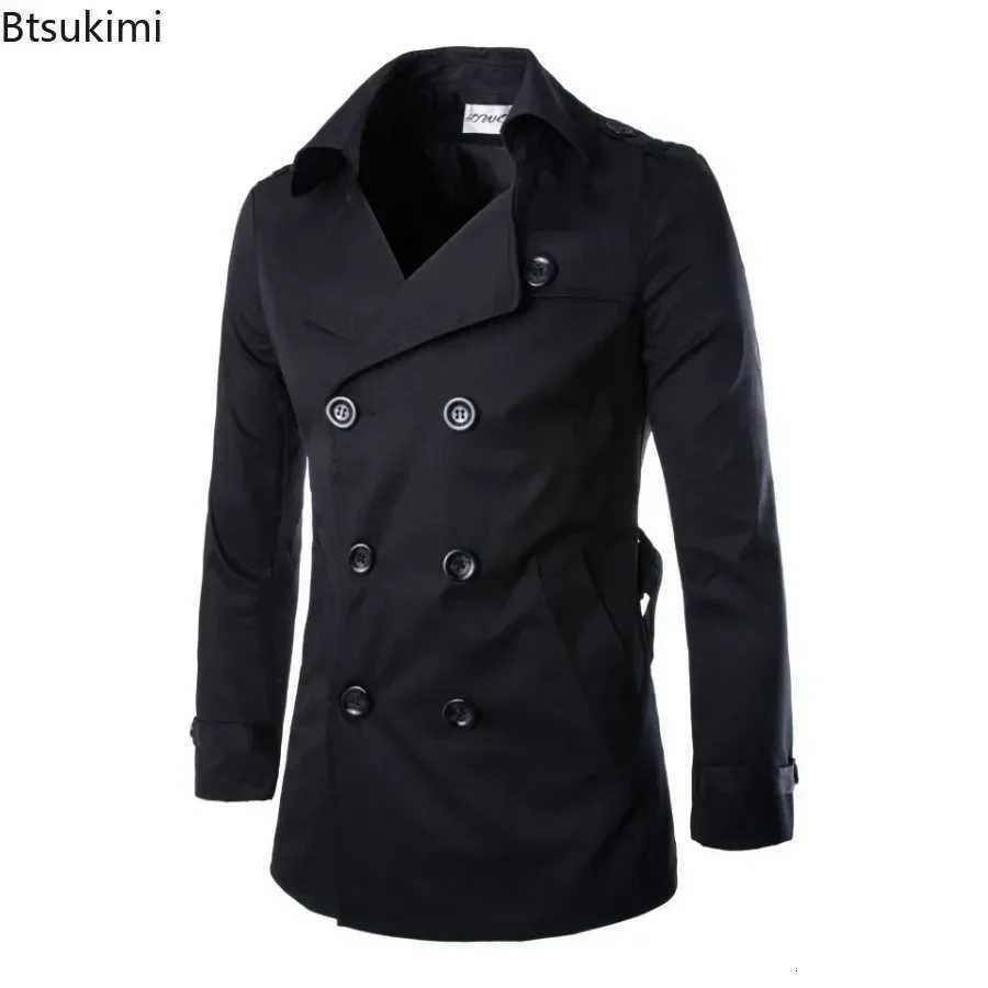 2025 England Style Mens Trench Coat Fashion Cotton Double-breasted Mid-length Jackets Boutique Windproof Coats Business Gentleman W250815