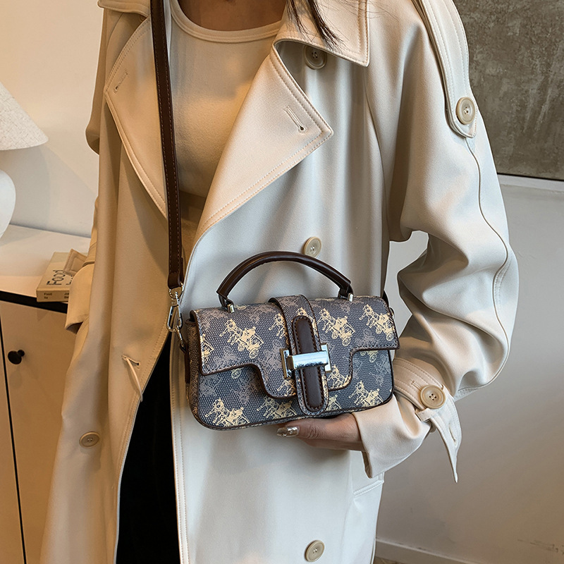 Vintage Women's Chain Bag Luxury Printed Handbag Free Shipping Designer High-end New Small Square Bag Commuting Shoulder Crossbody Bag Casual Bag