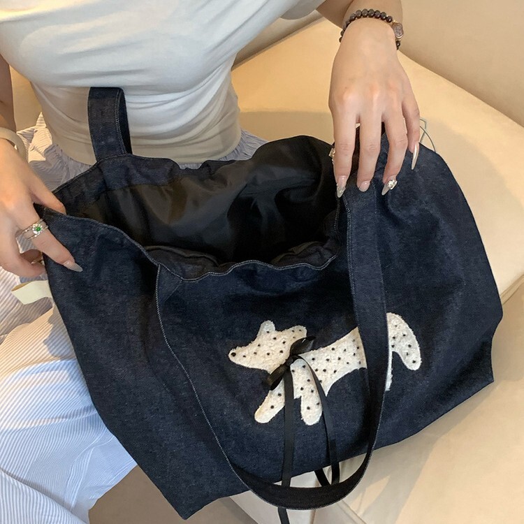 Autumn New Women's Shoulder Bag New Dyed Denim Canvas Bag Large Capacity Shoulder Bag Handbag Autumn New Designer Bag Women's Shoulder And A