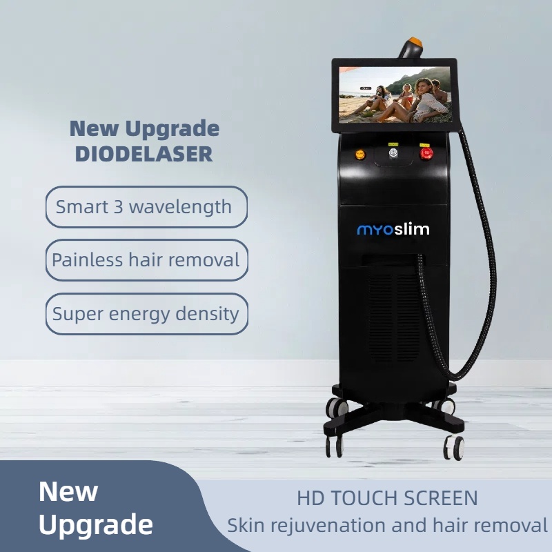Ice Painless Alexandrite Laser Permanent Hair Remover 755nm 808nm 1064nm 3 wavelengths for home and beauty salon