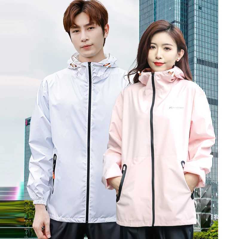 Summer Thin Split Raincoat Motorcycle Women Man Waterproof Rain Coat Pant Suit Cycling Travel Hiking Poncho Hooded Raincoats Y250814