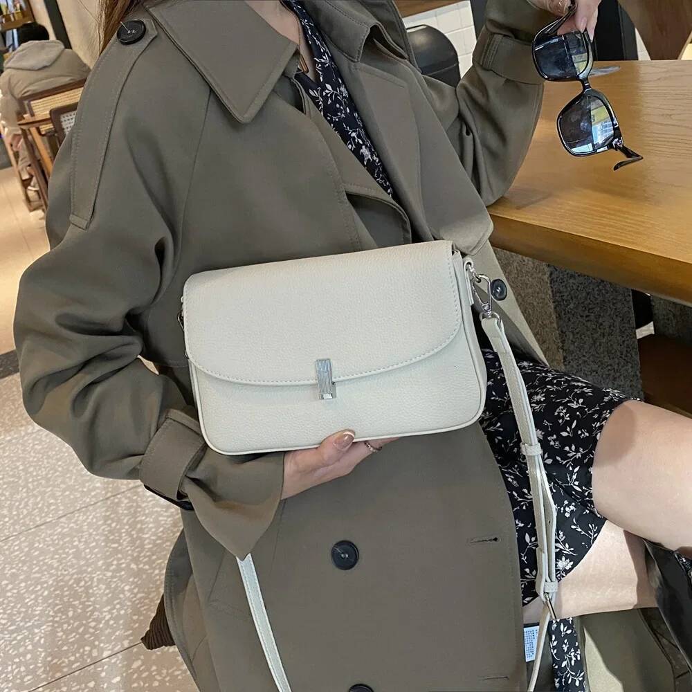 Women's Handbag 2024 New Genuine Leather Versatile Small Square Head Layer Cowhide Underarm High Quality Shoulder Bag