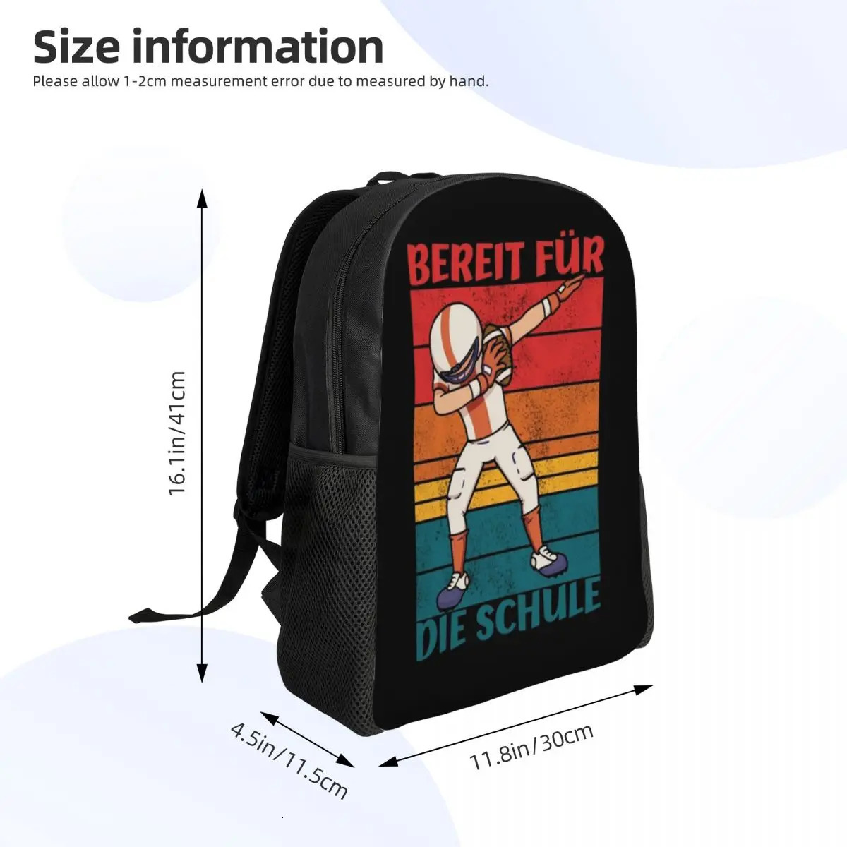 American Football Ball Backpack Daypack Large Capacity BookBag School Bag Shoulder Bags for Men Women 250809