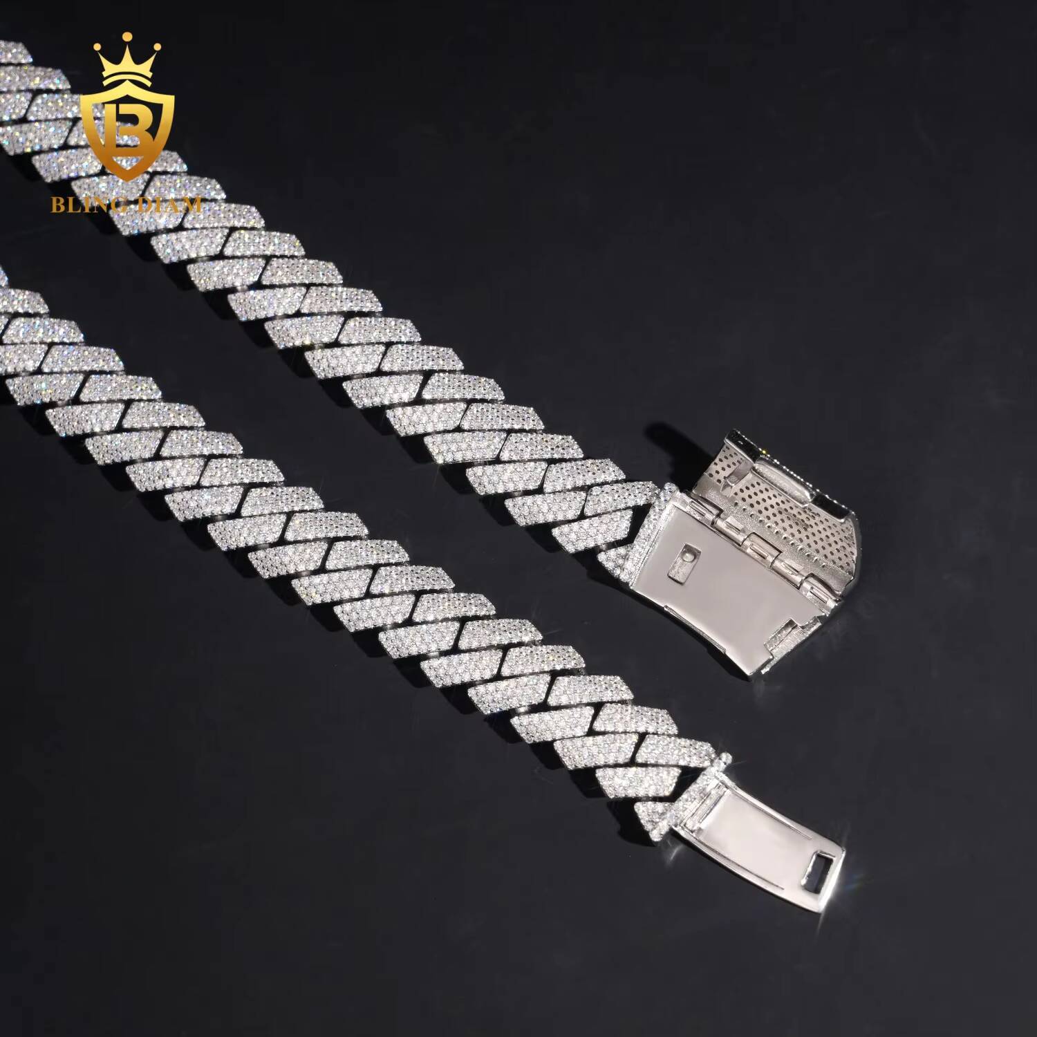 Factory Custom Newest 15MM Hip Hop Rapper Luxury Pass Diamond Tester VVS Moissanite Cuban Link Chain Necklace Men