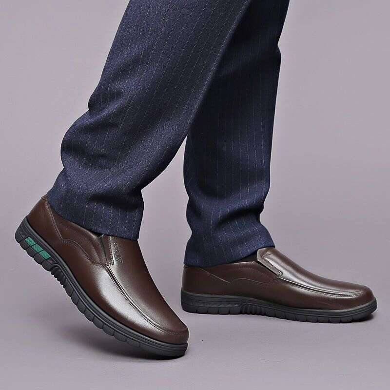 Leather Casual Business Shoes, Men's Breathable, Non Slip, Comfortable, Lightweight, Middle-aged Dad's Shoes