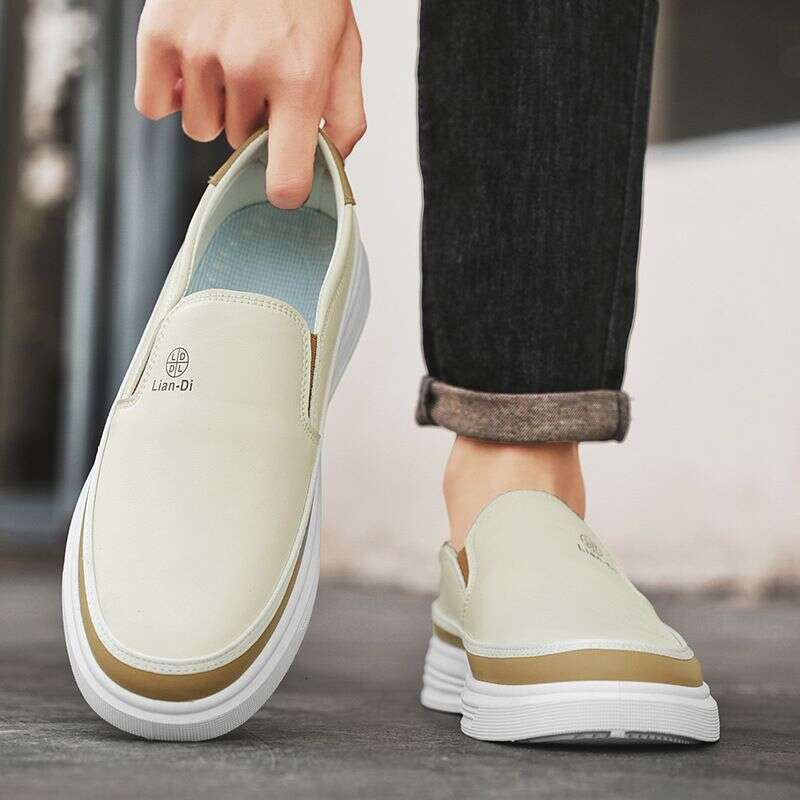 Spring 2025 New Plus Size Bean Breathable And Casual Loafers, Fashionable Leather Shoes, Trendy Men's Shoes