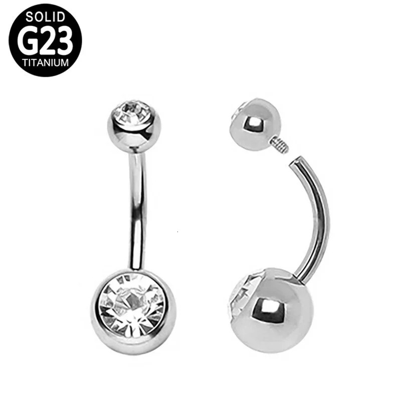 ASTM F136 PIERC Belly Button Ring Bellybutton Piercing Double Crystal Women Sexy Body Jewelry Ear pendant Navel Rings 250807
