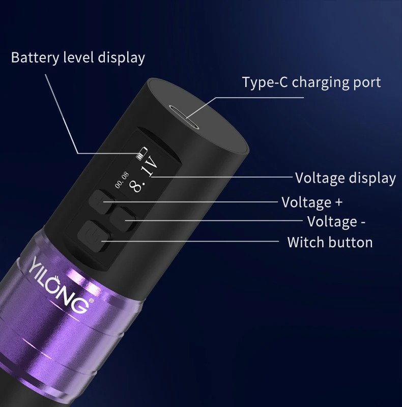 YILONG Wireless Tattoo Machine Pen 2 Battery Powerful Motor Supply Permanent Makeup for Artists 250809