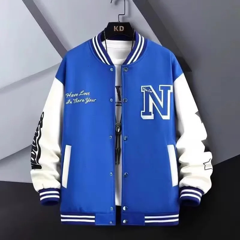 Letter y Mens Windbreaker Baseball Jacket Spring Korean Style Harajuku HipHop Streetwear Button College 250814