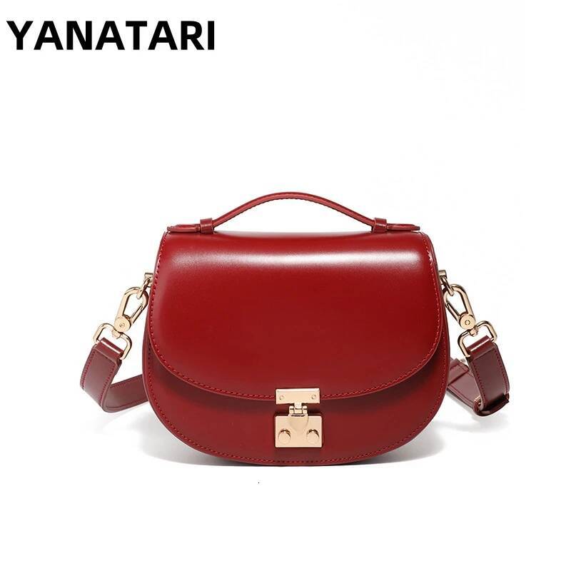 YANATARI Genuine Leather Woman Cowhide Shoulder Minimalism Bags Womans High Quality 2025 Ladies Crossbody Bag