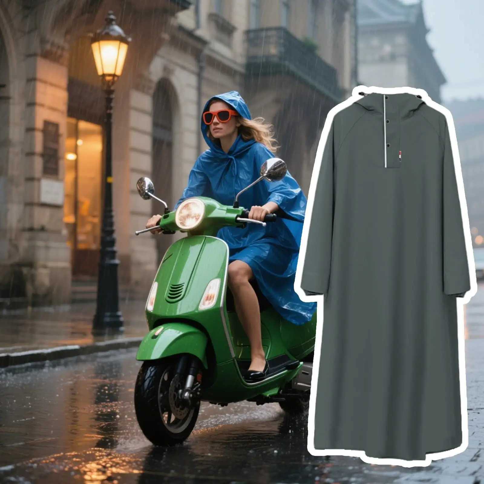 Rain Poncho Outdoor Cycling Raincoat For Scooter Reusable Long Motorcycle Rain Poncho For Men Women Scooter Fishing Camping Y250814