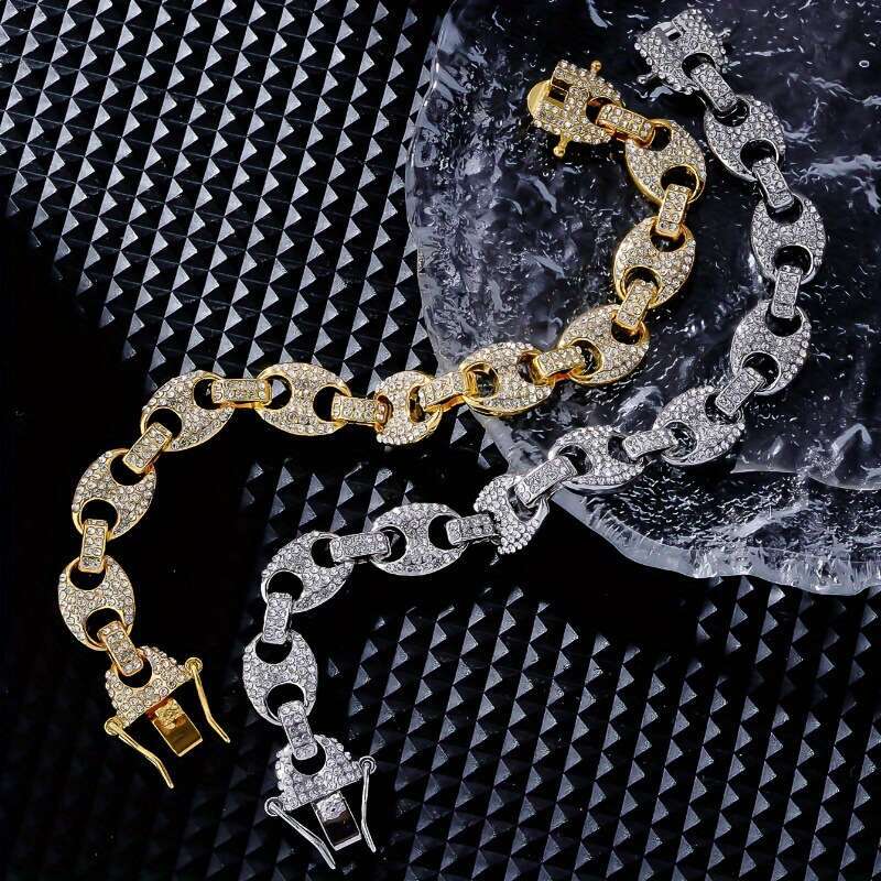 MOXI Hot-Selling Hip-Hop Rapper Personality Temperament High-End Non-Fading Copper Inlaid Zircon Bracelet