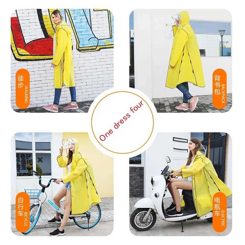 2020 Double brim Raincoat Women/Men Zipper Hooded Poncho Motorcycle Rainwear Long Style Hiking Poncho Environmental Rain Y250814
