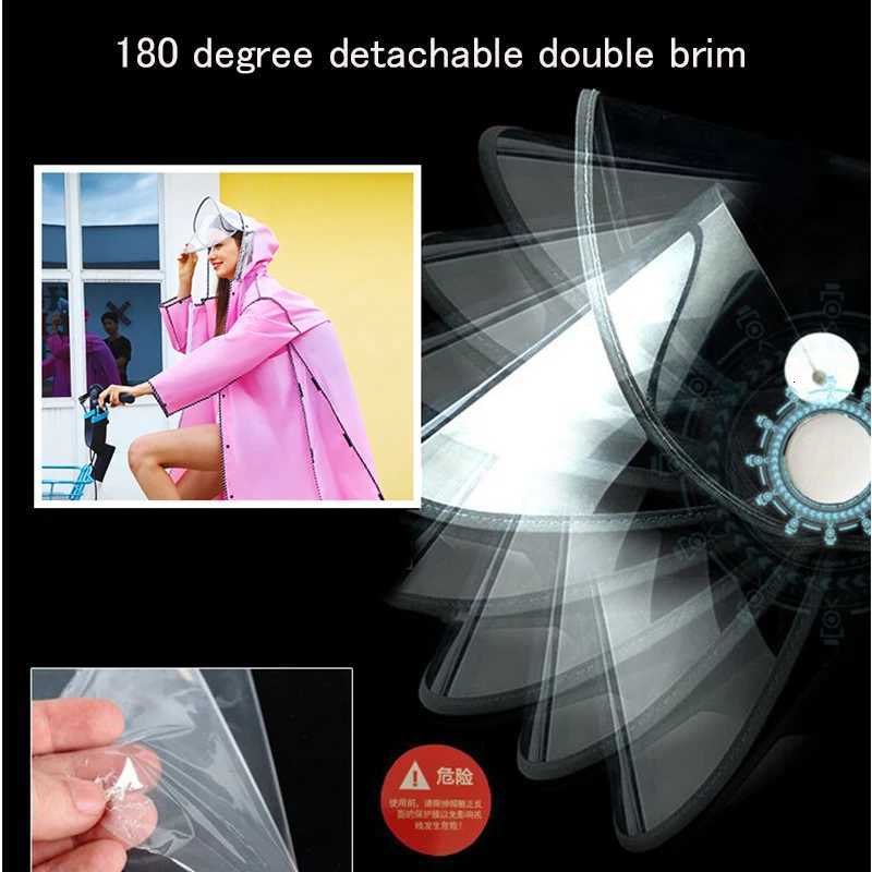 2020 Double brim Raincoat Women/Men Zipper Hooded Poncho Motorcycle Rainwear Long Style Hiking Poncho Environmental Rain Y250814