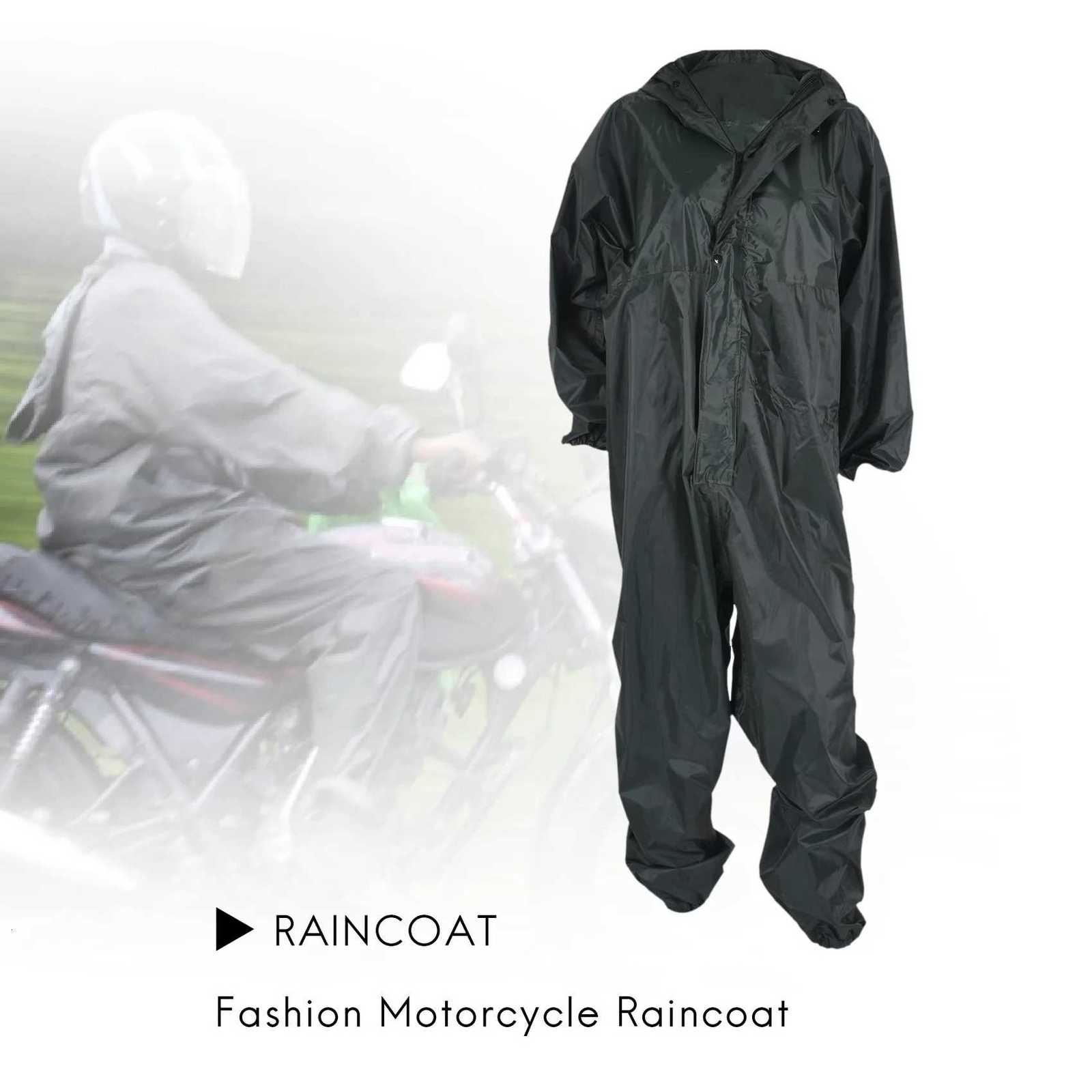 Fashion Motorcycle Raincoat /Conjoined Raincoat/Overalls Men and Women Fission Rain Suit Rain Coat SizeXXL Colour ArmyGreen HOT Y250814