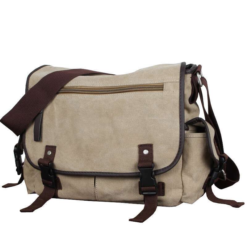 Classic Men Shoulder New Canvas Messenger Outdoor Leisure Travel Multi Pockets Satchel Handbags Men's Designer Bag