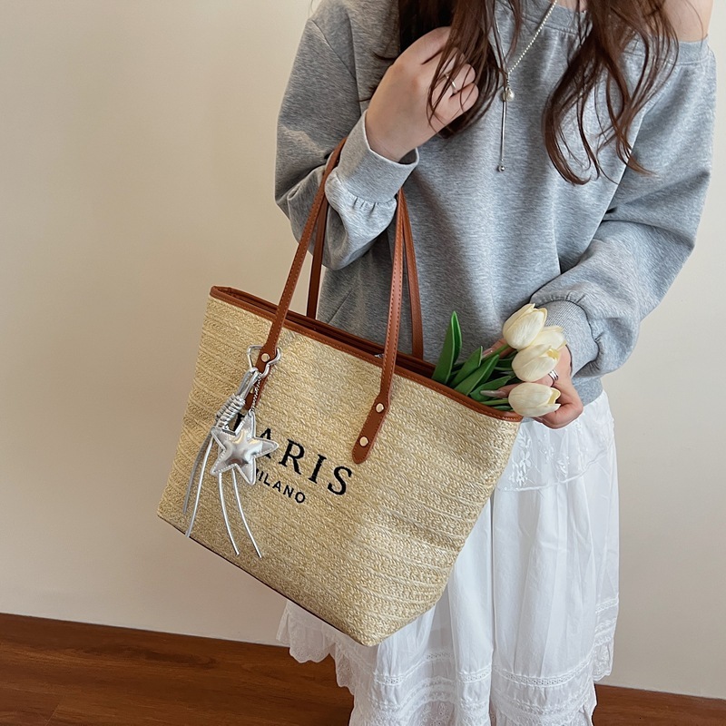 New Women's Beach Bag Free Shipping Designer Fashion Letter Shoulder Bag Handbag Large Capacity Luxury Leisure Vacation Handmade Woven Bag