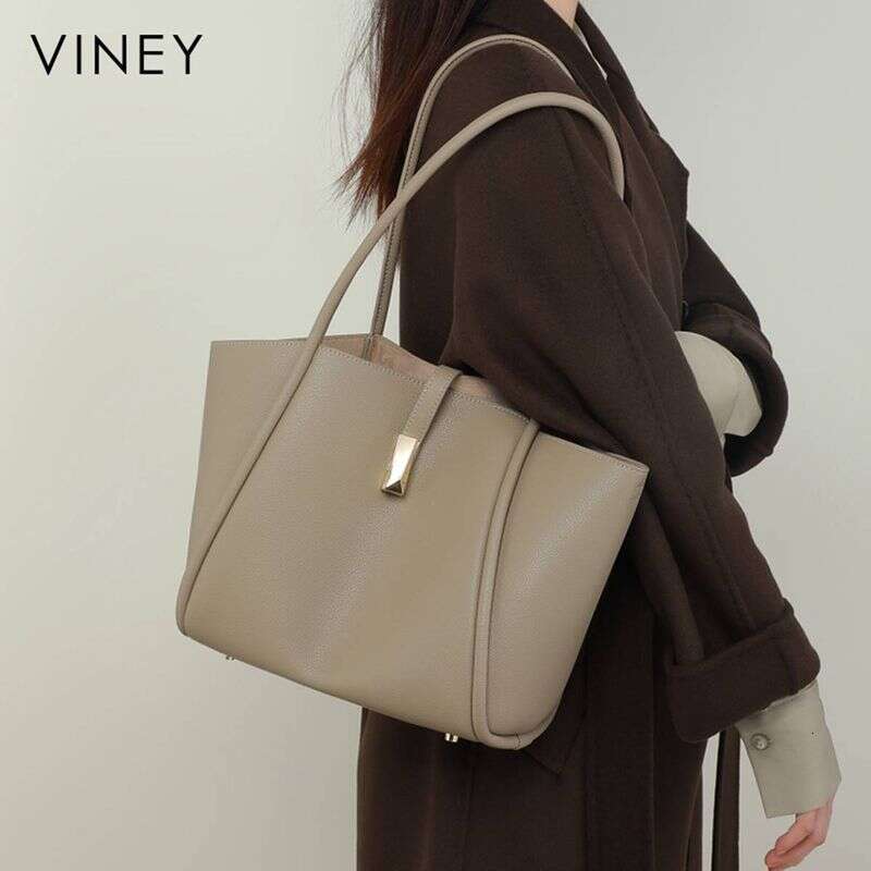 VINEY Tote 2025 New Women's Shoulder Commuter Large Capacity High-End Mother's Leather Bag