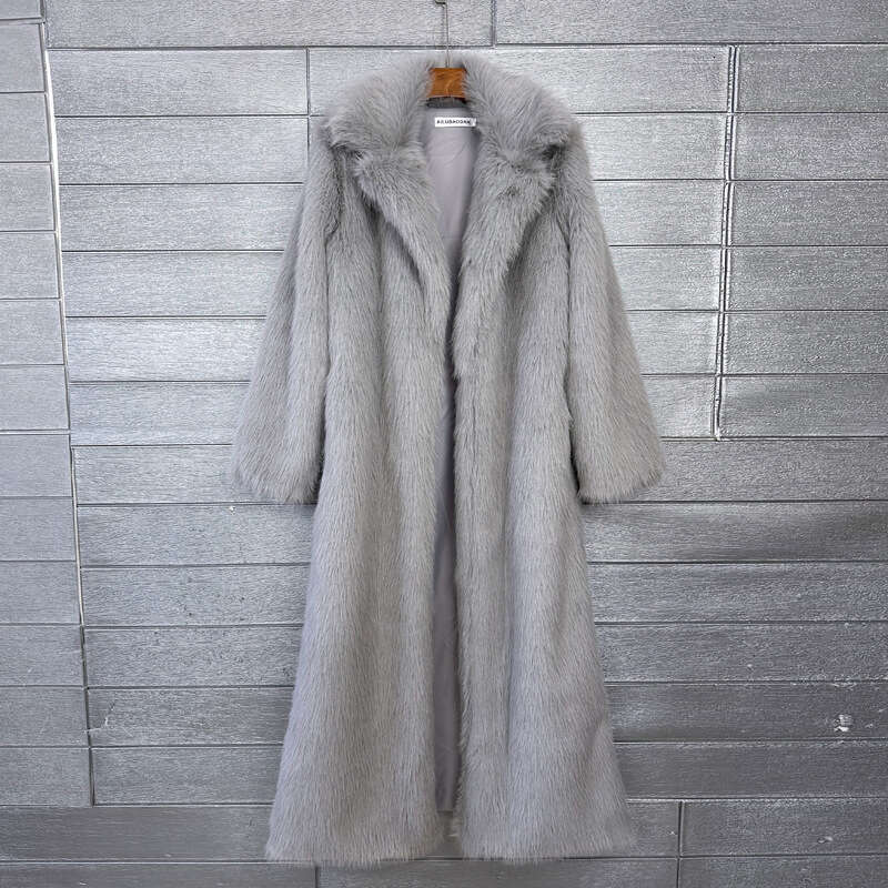 Winter New Fashion Faux Fur Coat For Women Solid Color High-end Casual Cardigan Long Jacket Female Trendy
