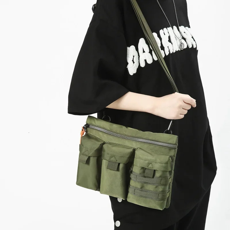 Streetwear Unisex Nylon Tactical Messenger Bags Casual Bullet Bessenger bag Hip Hop Vest Bag Function Tactics Phone Shoulder bag 250809