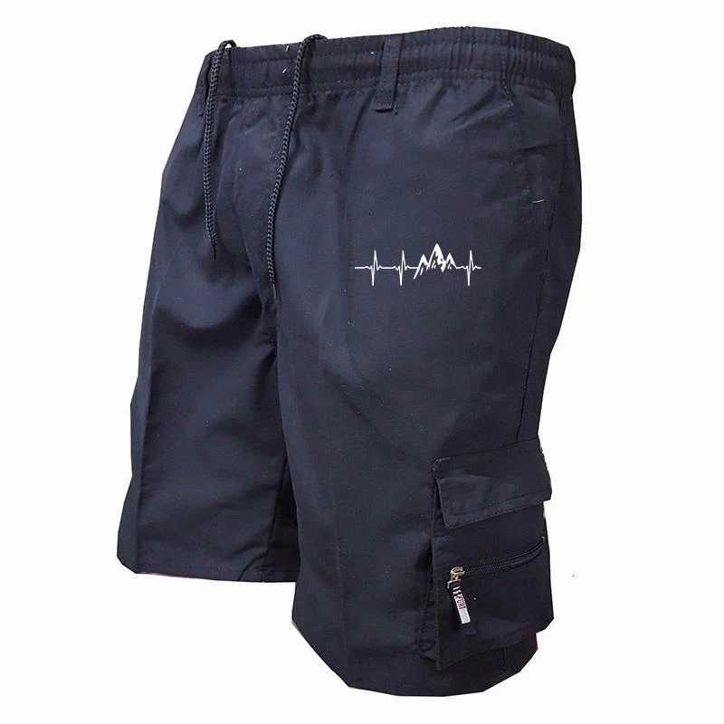 Mens Casual Work Shorts Multi-pocket Loose Drawstring Cargo Shorts Outdoor Sports Short Pants for Men Streetwear Y250814