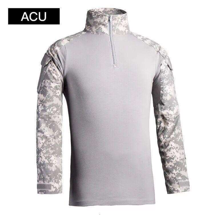 Combat Uniform Shirt Camouflage Cargo Sport Tops Airsoft Paintball Tactical TShirts Hiking 2025New UV protection upgraded version