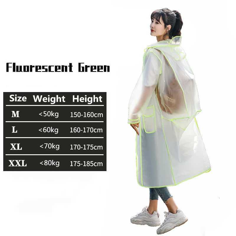 2023 New Waterproof Transparent Eva Clear Long Ladies Raincoats Women Men Fashion Rain Coat s Hooded With Schoolbag space Y250814