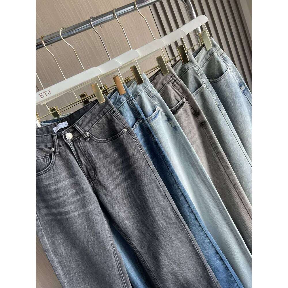Z1975 straight height waist long jeans 2025 traf Autumn/Winter New Wash Product y2k Classic Jeans for women
