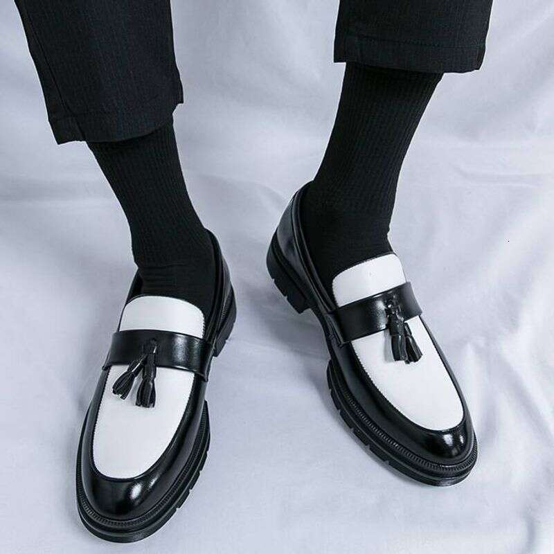 Men's High Quality Leather Slip-on Formal Oxfords Footwear Driving Party Dating Business Work Shoes Tassel Loafers 38-46