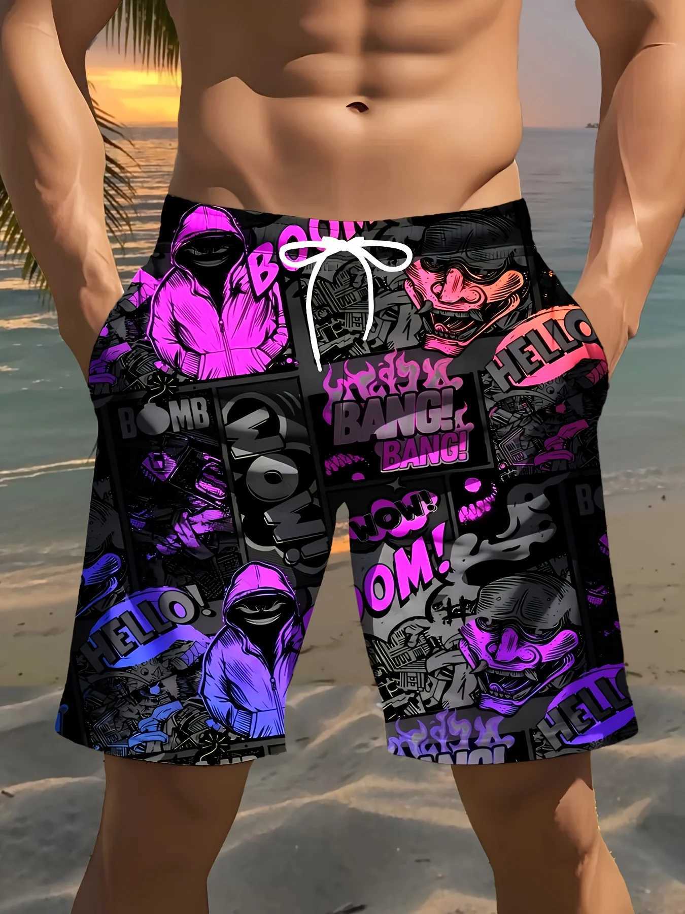 The 3D printed new mens shorts for the summer of 2025 are fashionable casual and quick-drying street trends Y250814