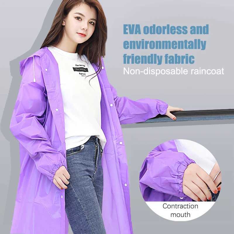 Eva Non Disposable Raincoat Long Full Body Transparent Thickened Strap Mouth Adult Tourism Raincoat Y250814
