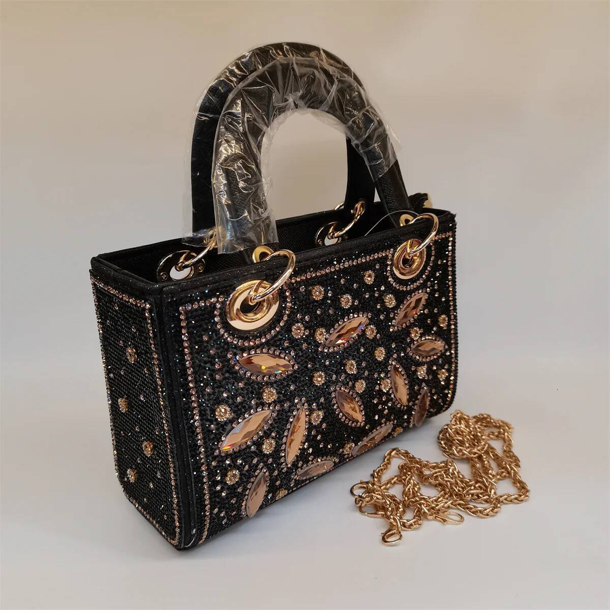 Hot Popular Women Rhinestone Evening New Fashion Handbag Clutch Embellished Long Chain Casual Bag F5-405-1