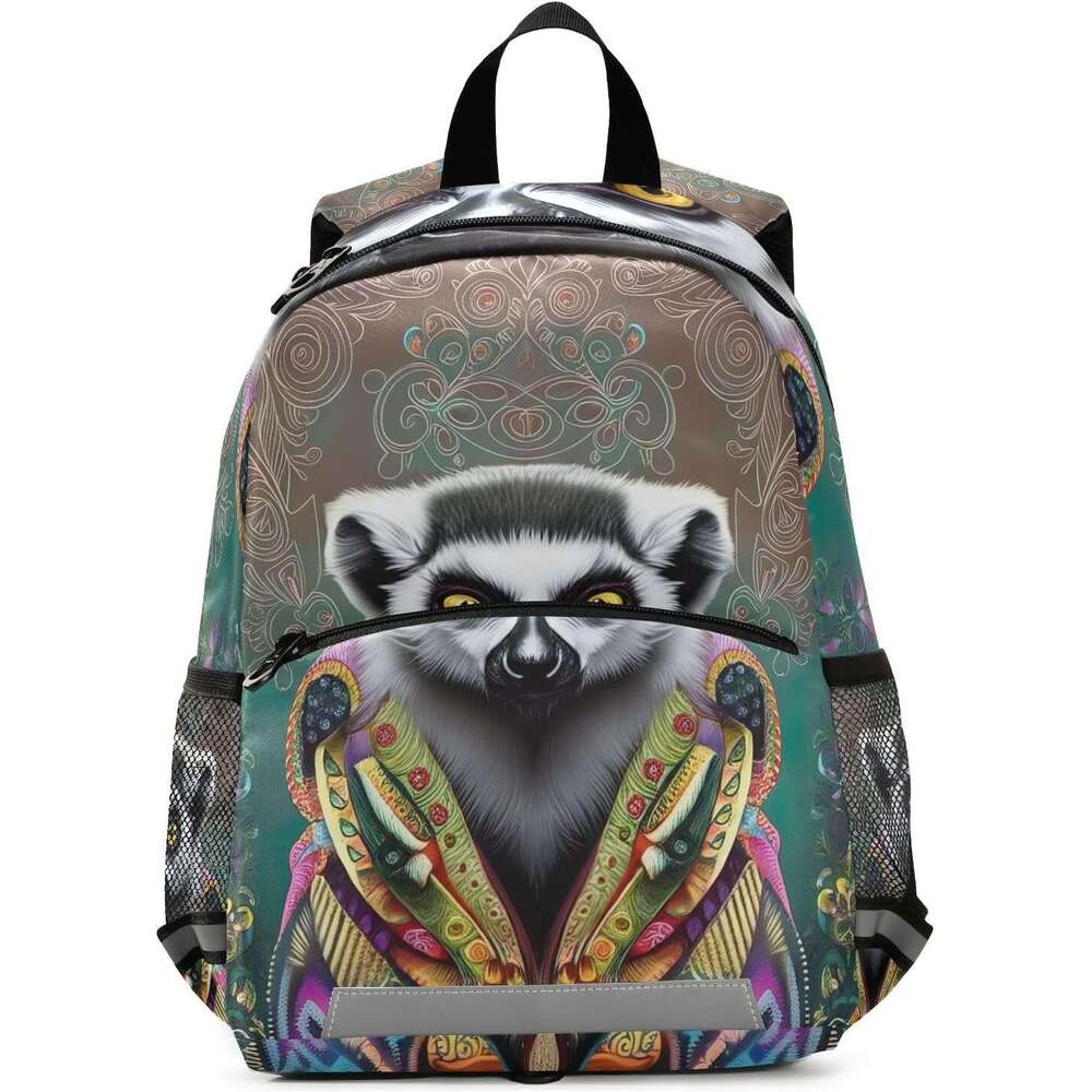 ute Ring Tailed Lemur Toddler Boy Backpack with Leash, Small Kids School Bag Preschool Backpacks 123 123