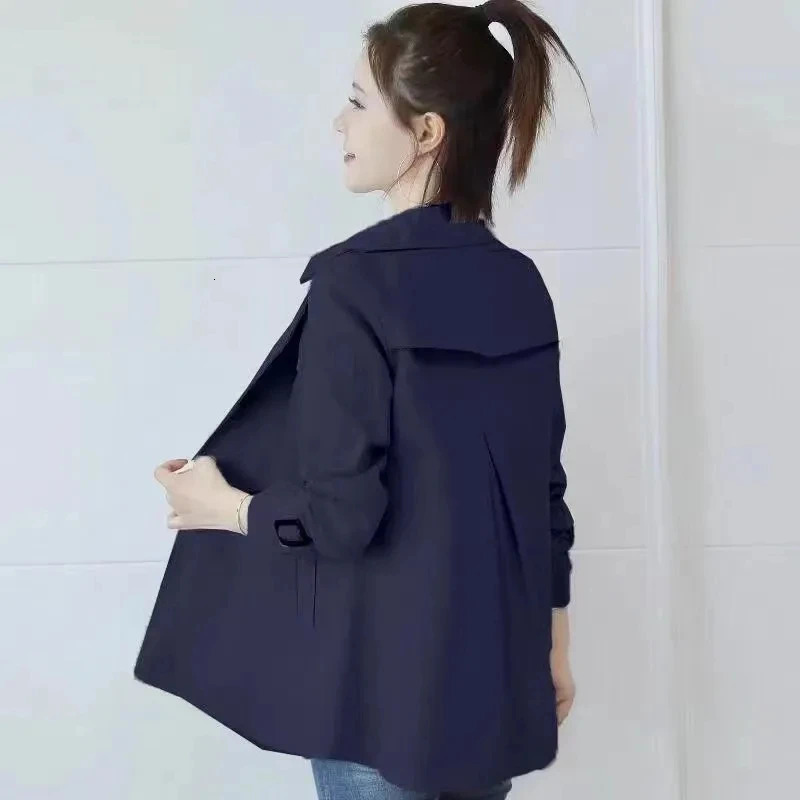 Spring Autumn Trench Female Coat 2025 Korean Fashion Short khaki Windbreaker Women Jacket Casual Loose Ladies Outerwear Tops 250805
