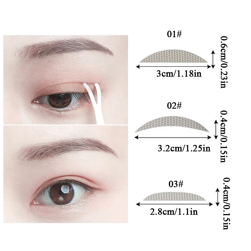 240pcs/pack Double Eyelid Tape Three Styles Big Eyes Invisible Eyelid Sticker Glue Free Self-adhesive Double Eyelid Patches 250811