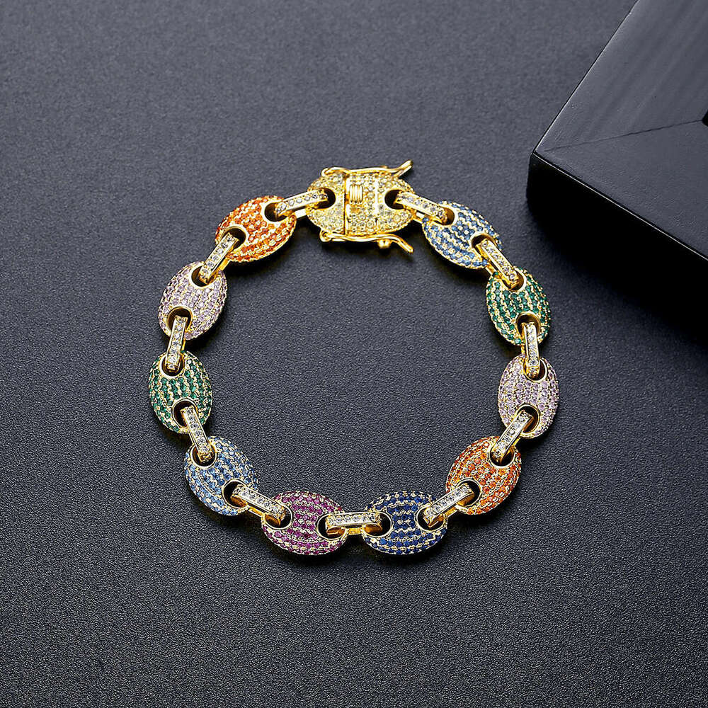 Jinse Hip-Hop Bracelet Full Dia Copper Micro-Inlaid Zirconia Hand Jewelry High-End Niche Accessories Factory