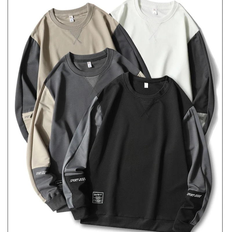 Mens Casual Sweatshirt Hoodie Men Harajuku Streetwear Pullover Male Patchwork Loose ONeck Fashion Hip Hop Hoodies 250814