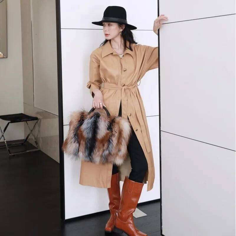 Designer bag 52 Real Fox Woman Crossbody Ladies Furry Casual Fur Handbag Shoulder Bags Clutch Fuzzy Evening Party Bag