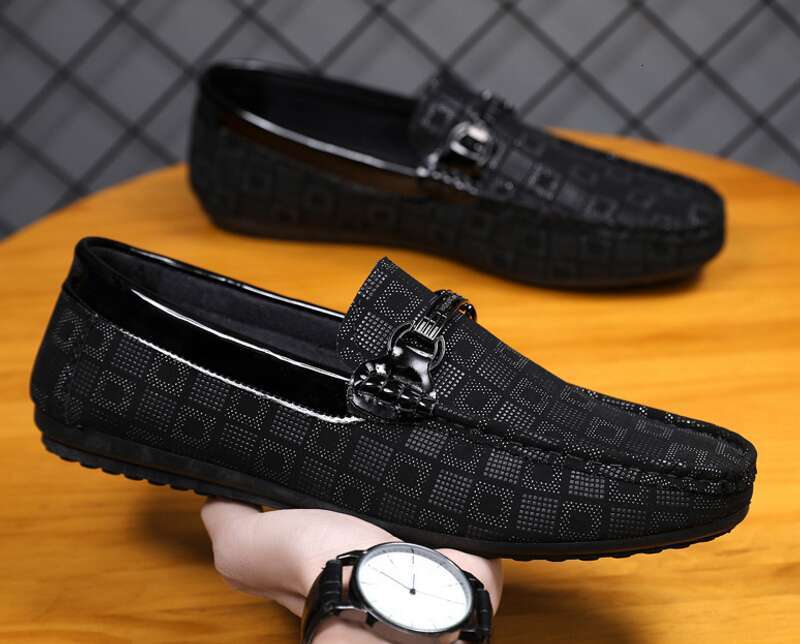 Men's thick soles non-slip new fashion loafer outdoor comfortable casual driving British single lazy slip-on dress shoes